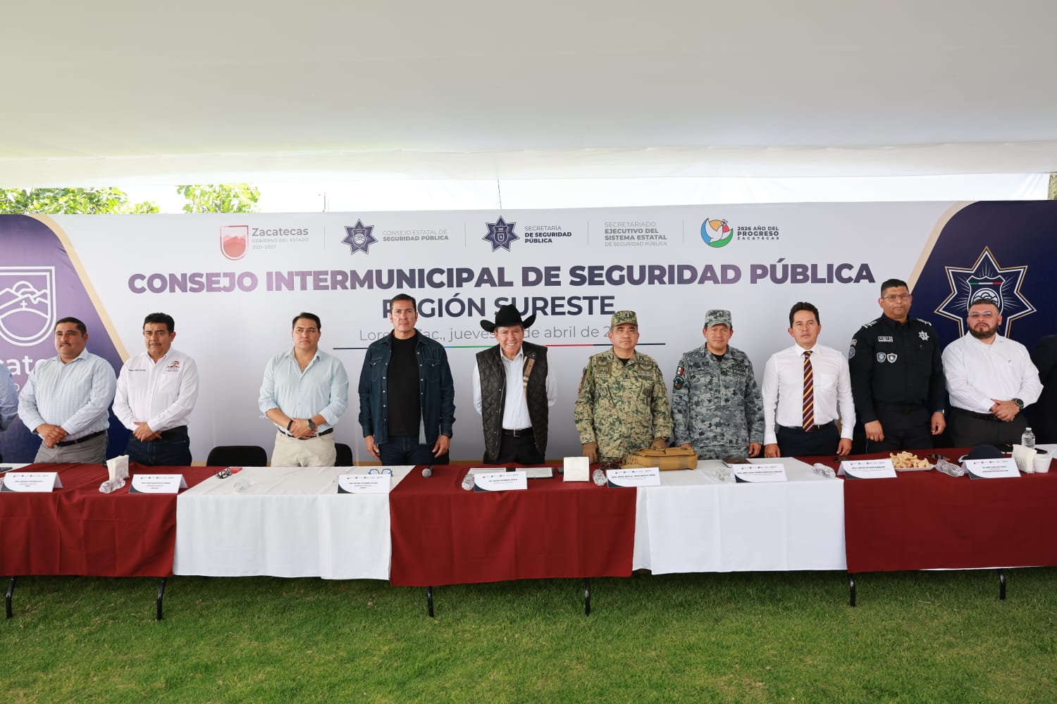 ENCABEZA GOBERNADOR DAVID MONREAL CONSEJO REGIONAL DE SEGURIDAD PÚBLICA EN EL SURESTE ZACATECANO