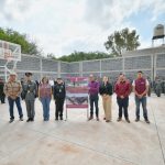 ENTREGA DAVID MONREAL Y PEPE SALDÍVAR PRIMERA ETAPA DE CACHA DE USOS MÚLTIPLES Y BARDA PERIMETRAL EN EL BACHILLERATO GENERAL POLICIAL